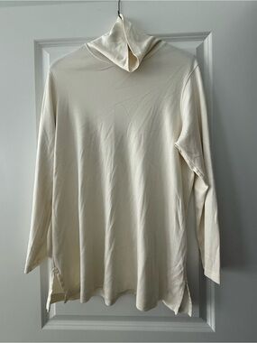 Lands' End Cream Long-Sleeve Turtleneck  Long Tee